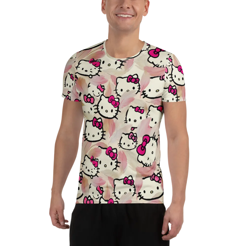 Kawaii Feather Parade on Men's Athletic T-Shirt — Front
