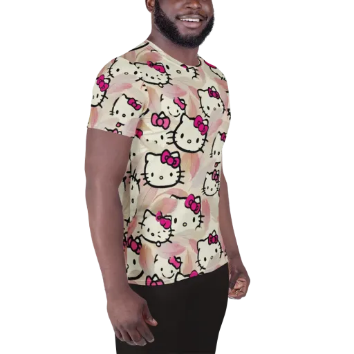 Kawaii Feather Parade on a Men's Athletic T-Shirt