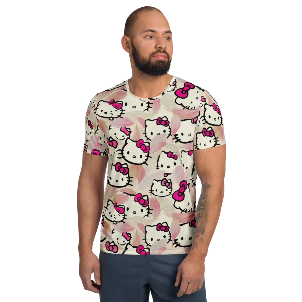 Kawaii Feather Parade on Men's Athletic T-Shirt — Front