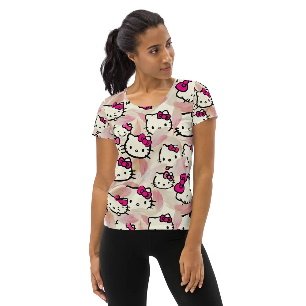Kawaii Feather Parade on Women's Athletic T-Shirt — Front