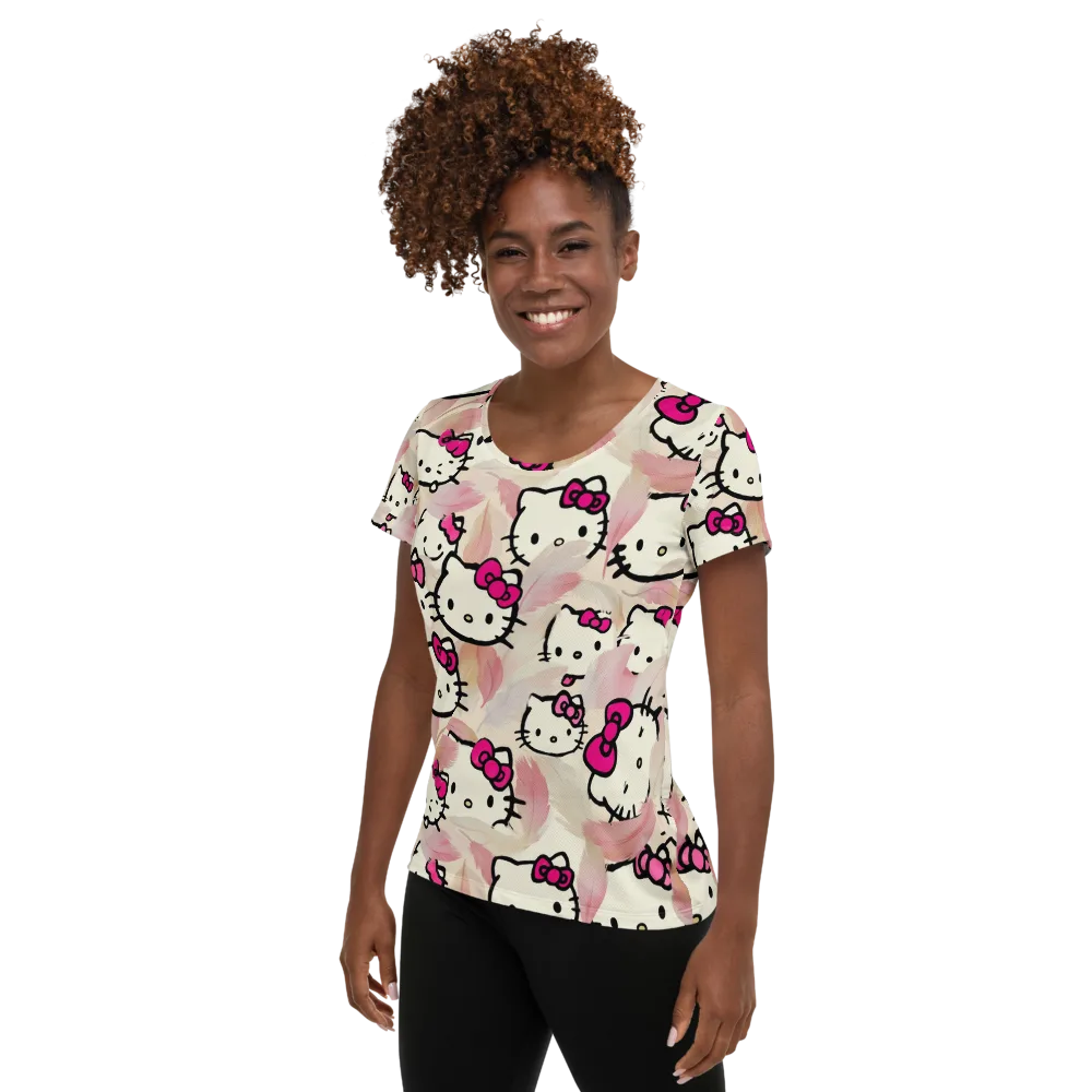 Kawaii Feather Parade on Women's Athletic T-Shirt — Left