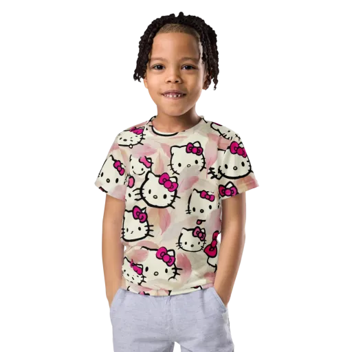 Kawaii Feather Parade on a Kids Crew Neck T-Shirt
