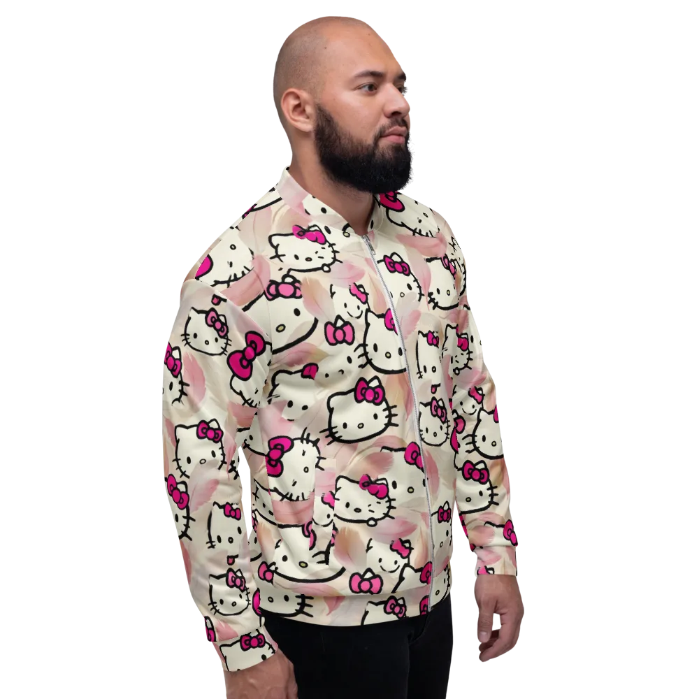 Kawaii Feather Parade on Bomber Jacket — Right