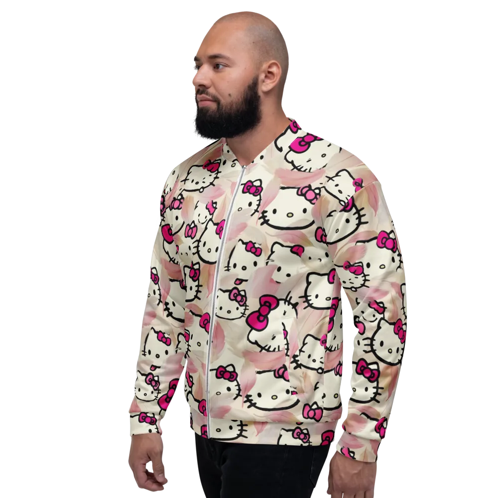 Kawaii Feather Parade on Bomber Jacket — Left