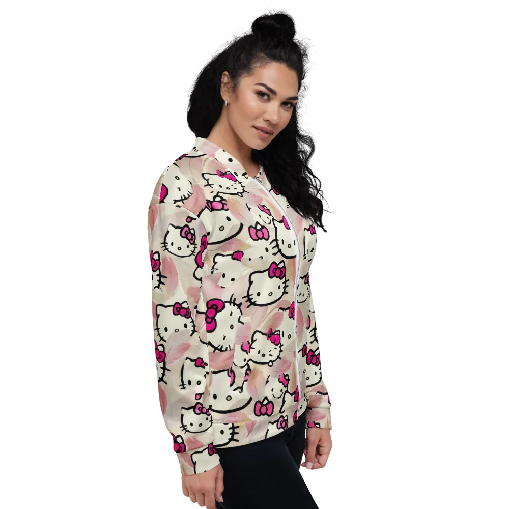 Kawaii Feather Parade on Bomber Jacket — Right