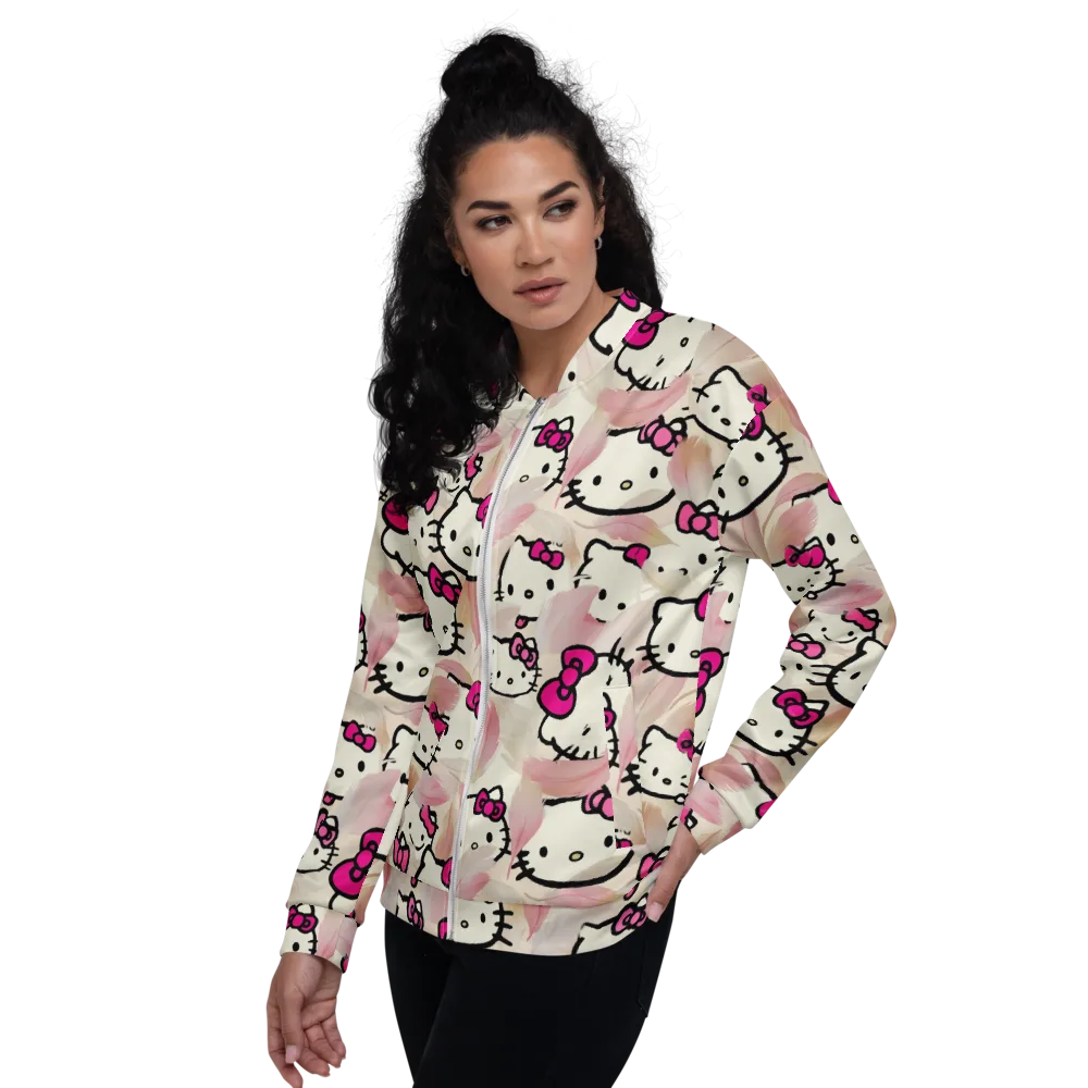 Kawaii Feather Parade on Bomber Jacket — Left
