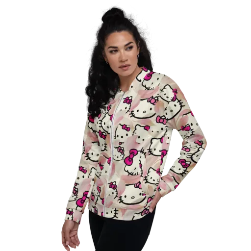 Kawaii Feather Parade on a Bomber Jacket