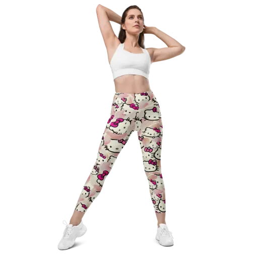 Kawaii Feather Parade on a Leggings with Pockets
