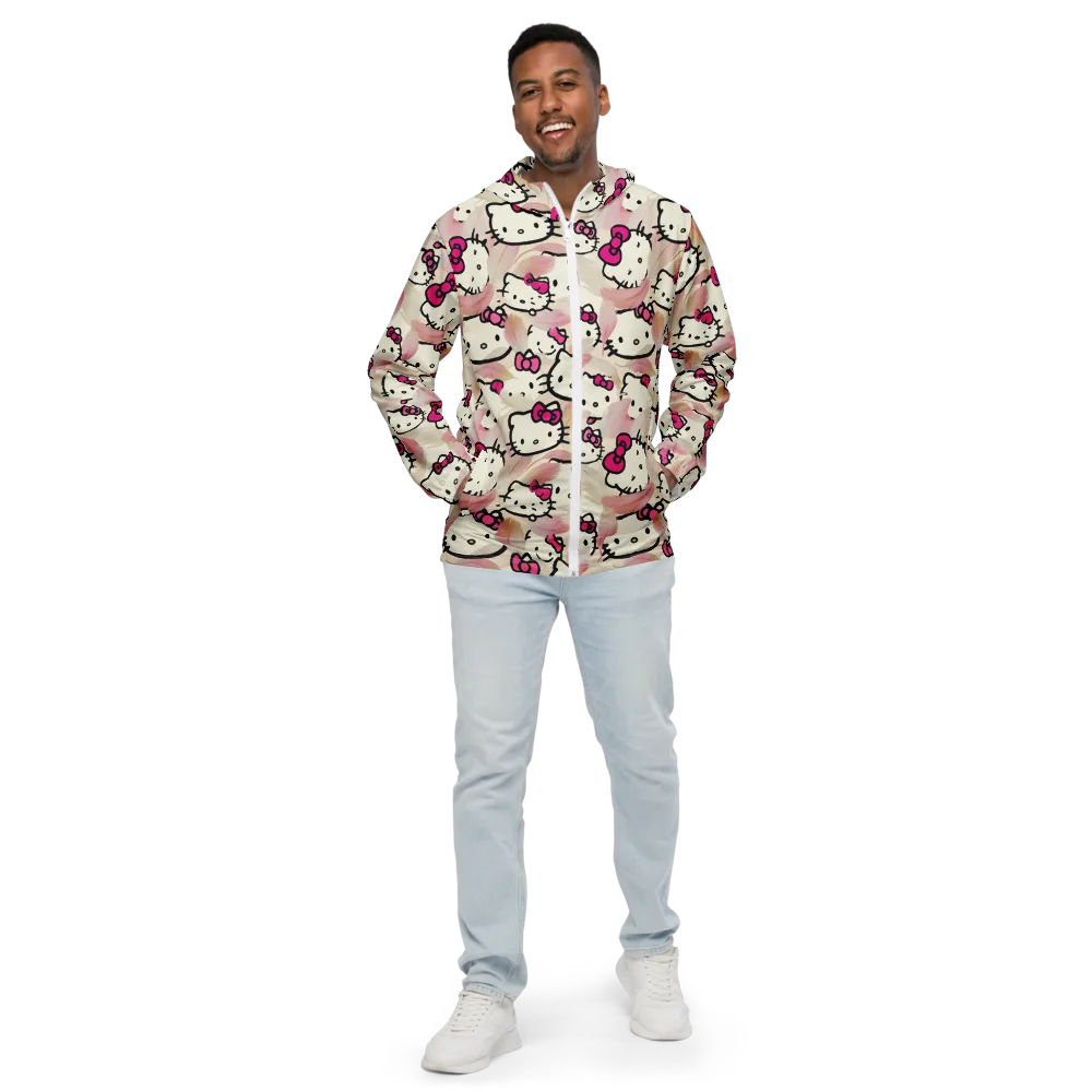 Kawaii Feather Parade on Men's Windbreaker — Front