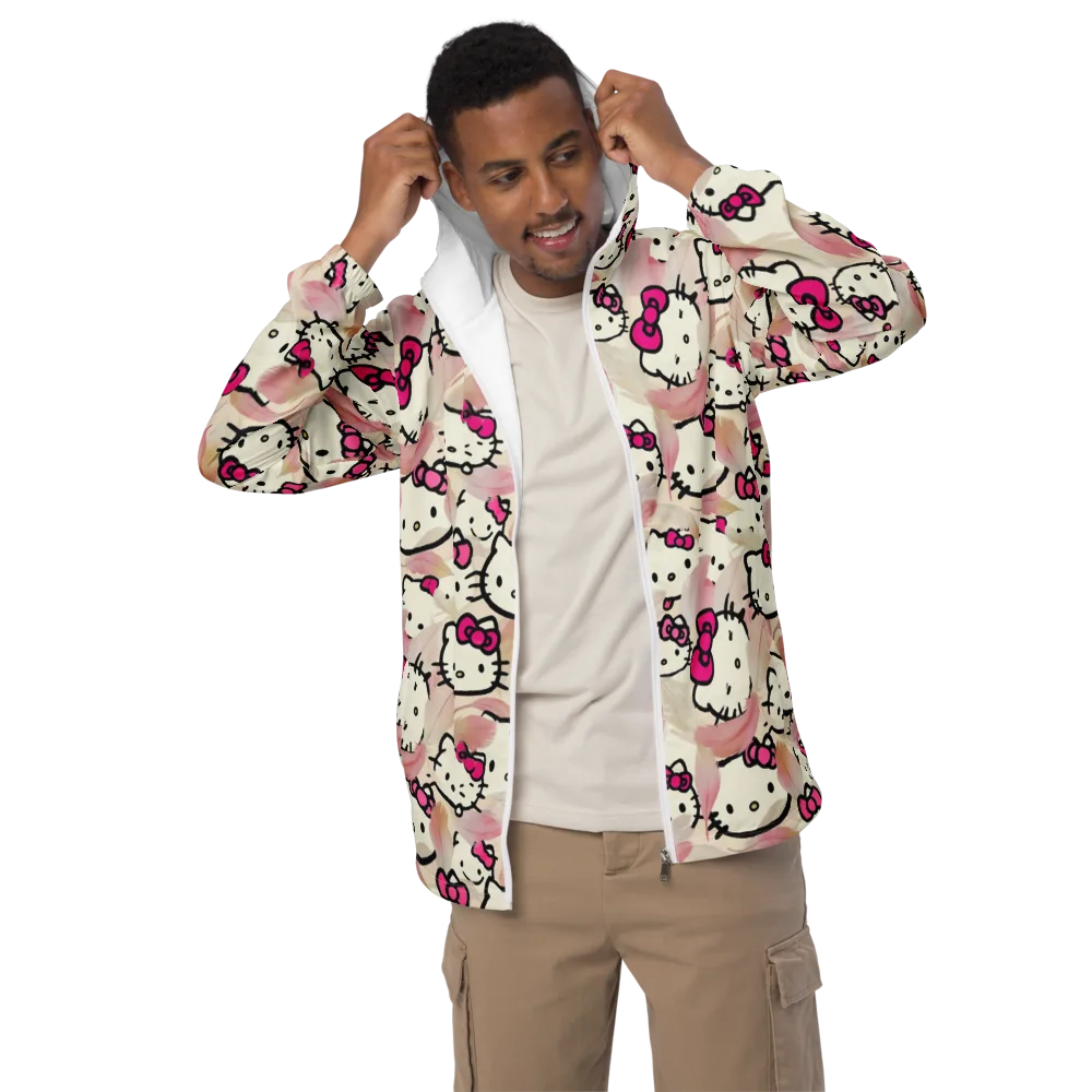Kawaii Feather Parade on Men's Windbreaker — Front