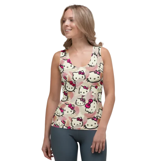 Kawaii Feather Parade on a Women's Tank Top
