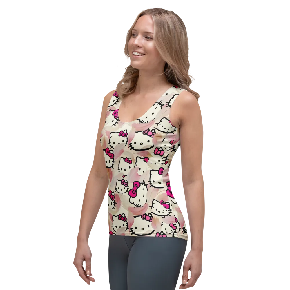 Kawaii Feather Parade on Women's Tank Top — Left Front