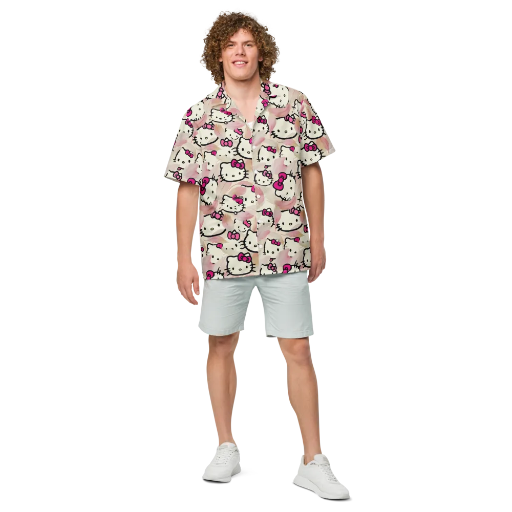 Kawaii Feather Parade on Button Shirt — Front