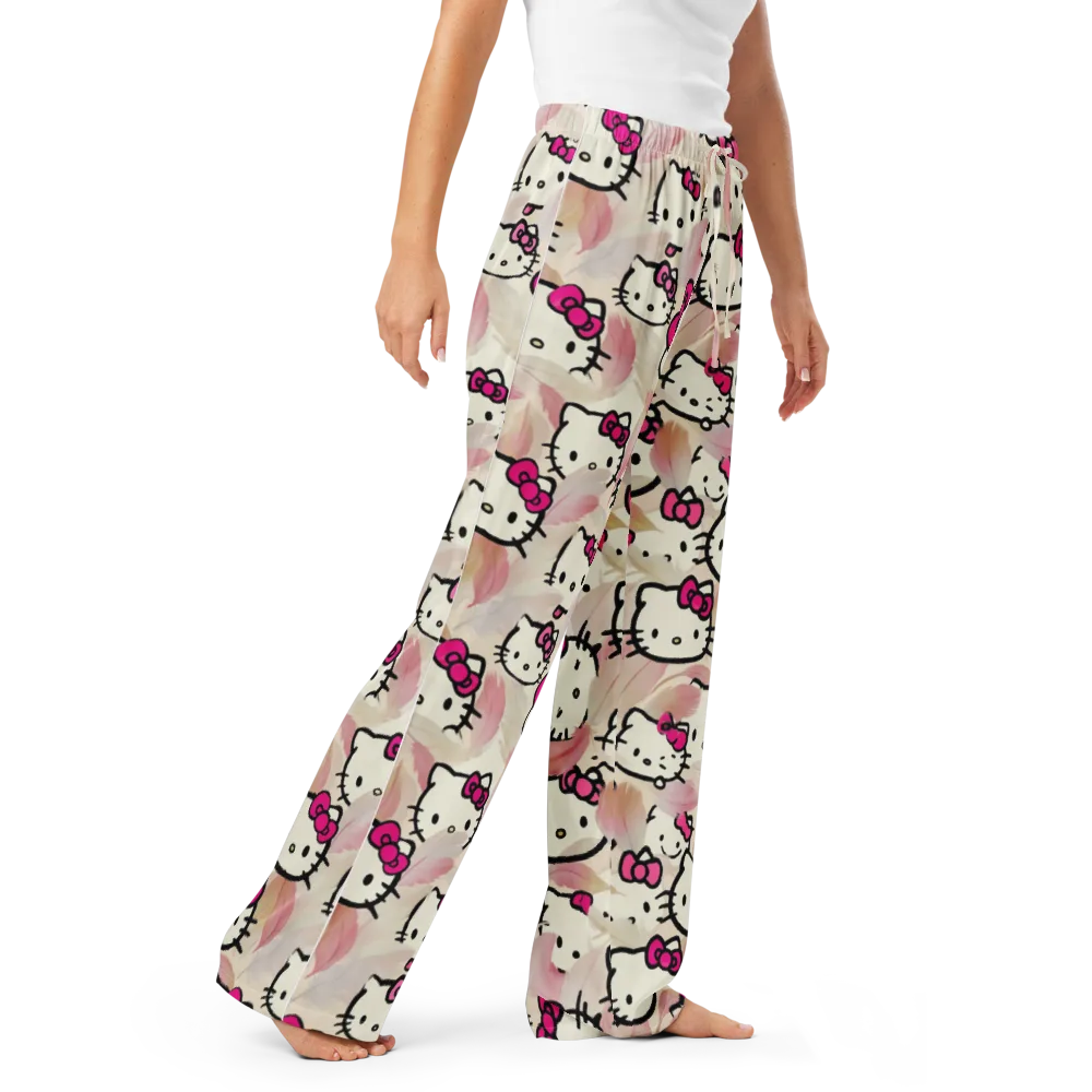 Kawaii Feather Parade on Women's Pajama Pants — Right Front