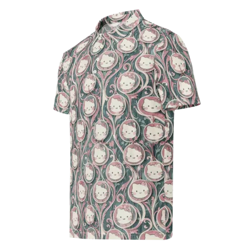 Mistletoe Kittens on a Men's Slim Fit Polo Shirt