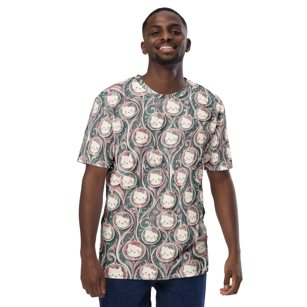 Mistletoe Kittens on Men's Crew Neck T-Shirt — Front