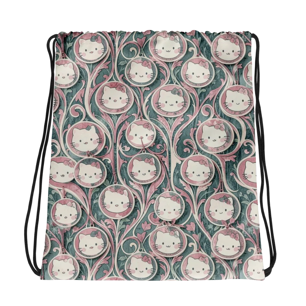 Mistletoe Kittens on Drawstring Bag — Photo