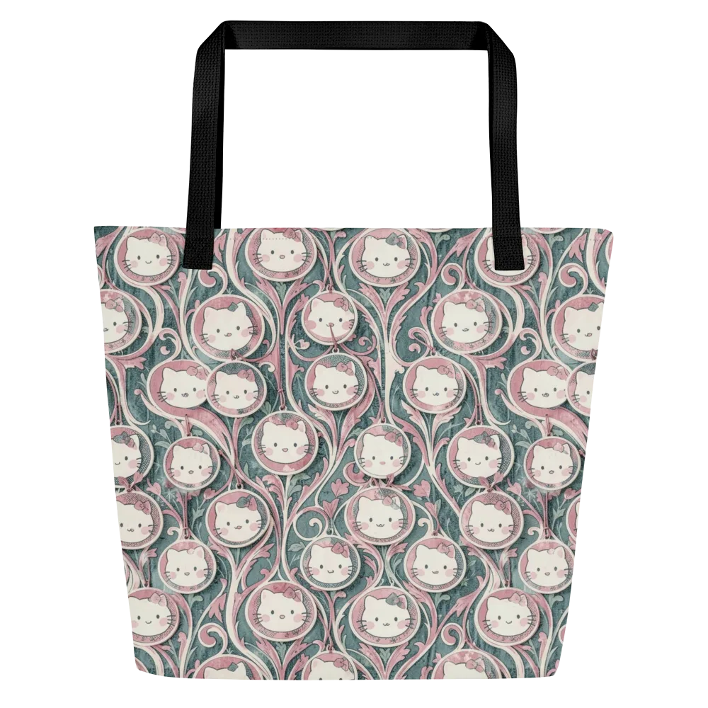 Mistletoe Kittens on Large Tote Bag W/ Pocket — Front