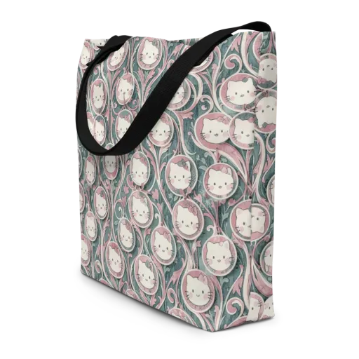 Mistletoe Kittens on a Large Tote Bag W/ Pocket