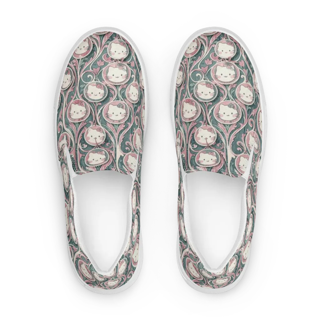 Mistletoe Kittens on Women's Slip-On Canvas Shoes — Front