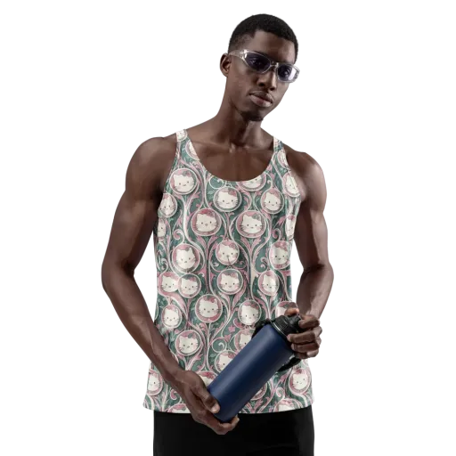 Mistletoe Kittens on a Men's Tank Top