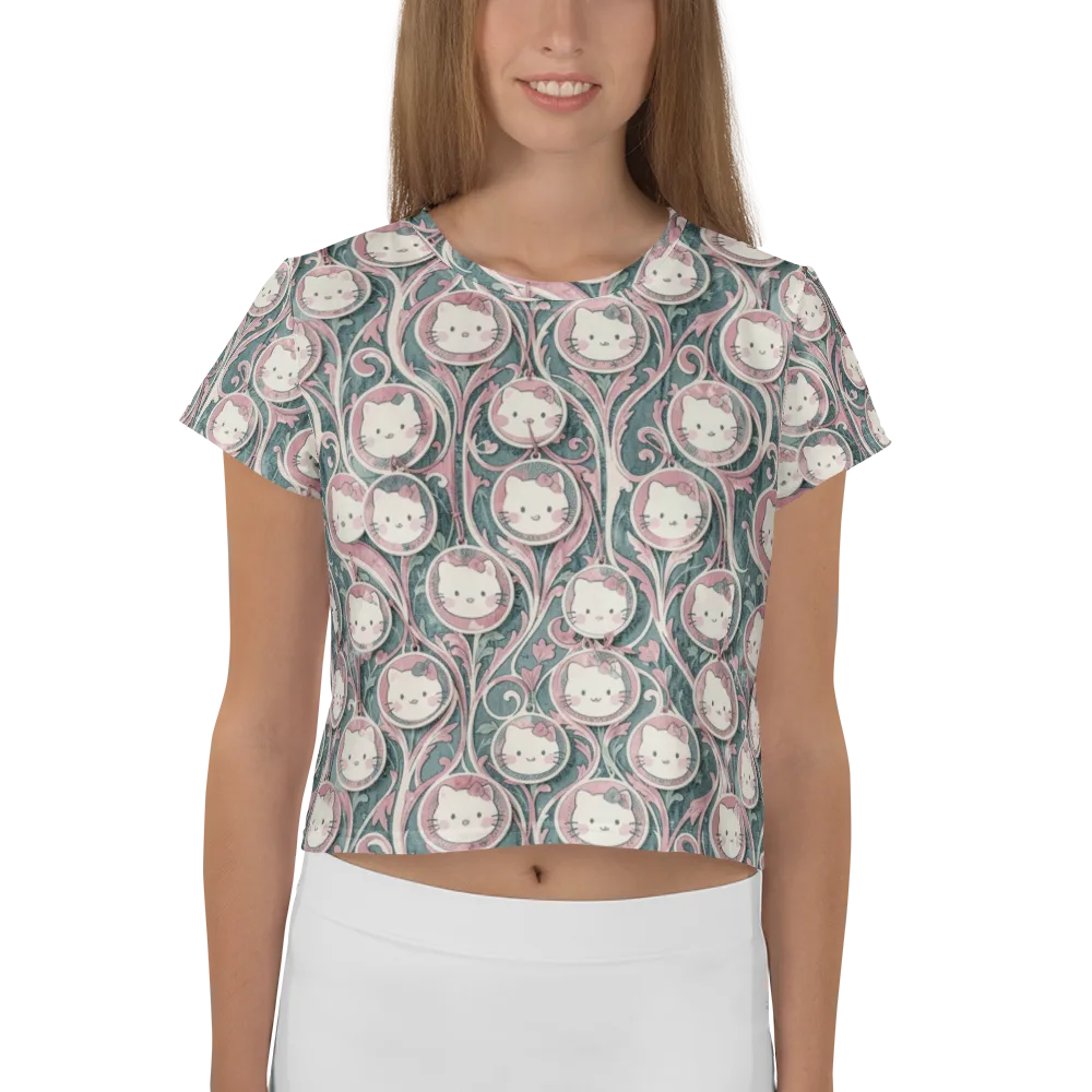 Mistletoe Kittens on Crop Tee — Front