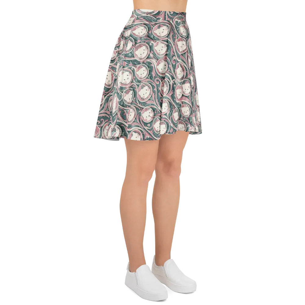 Mistletoe Kittens on Skater Skirt — Right