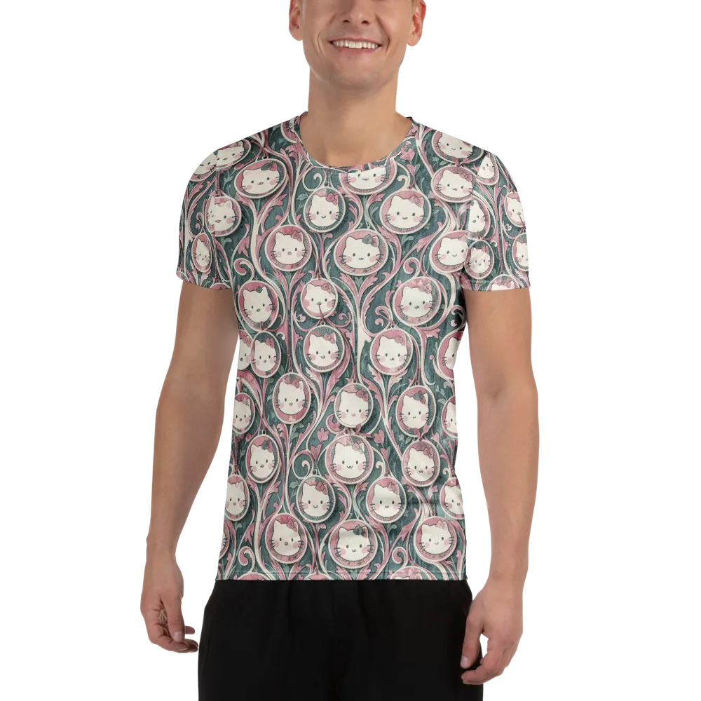 Mistletoe Kittens on Men's Athletic T-Shirt — Front