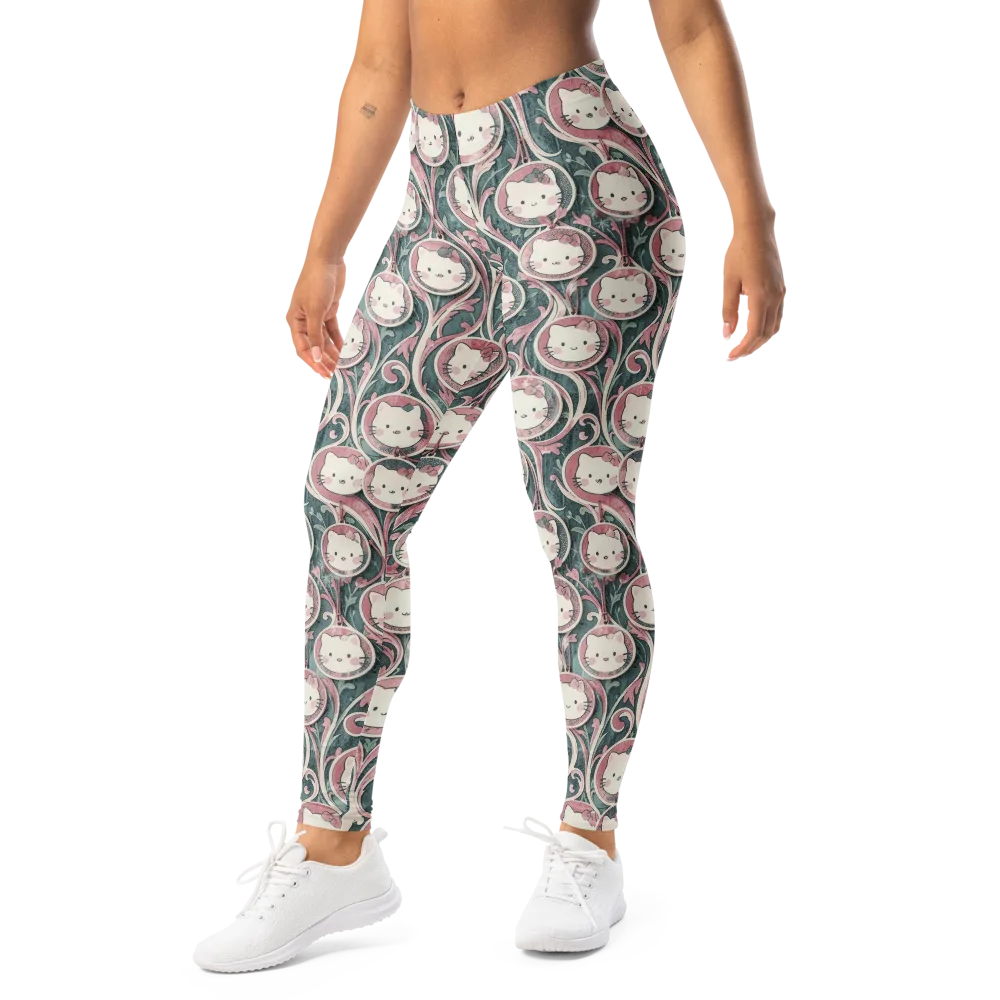 Mistletoe Kittens on Leggings — Left Front