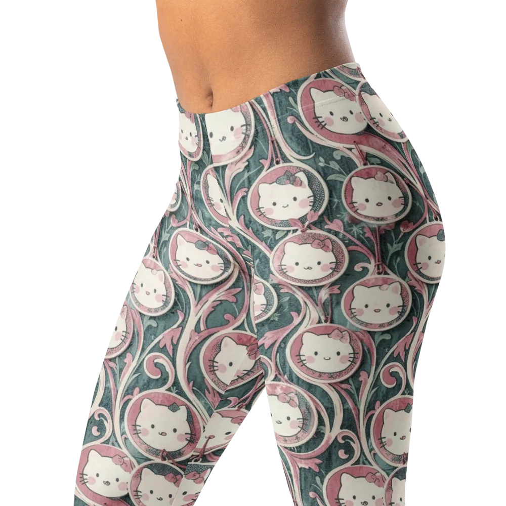Mistletoe Kittens on Leggings — Left Front