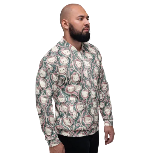 Mistletoe Kittens on a Bomber Jacket