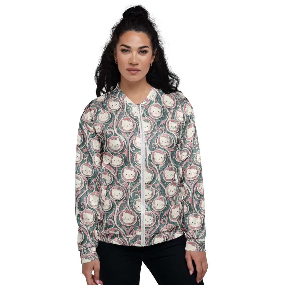 Mistletoe Kittens on Bomber Jacket — Front