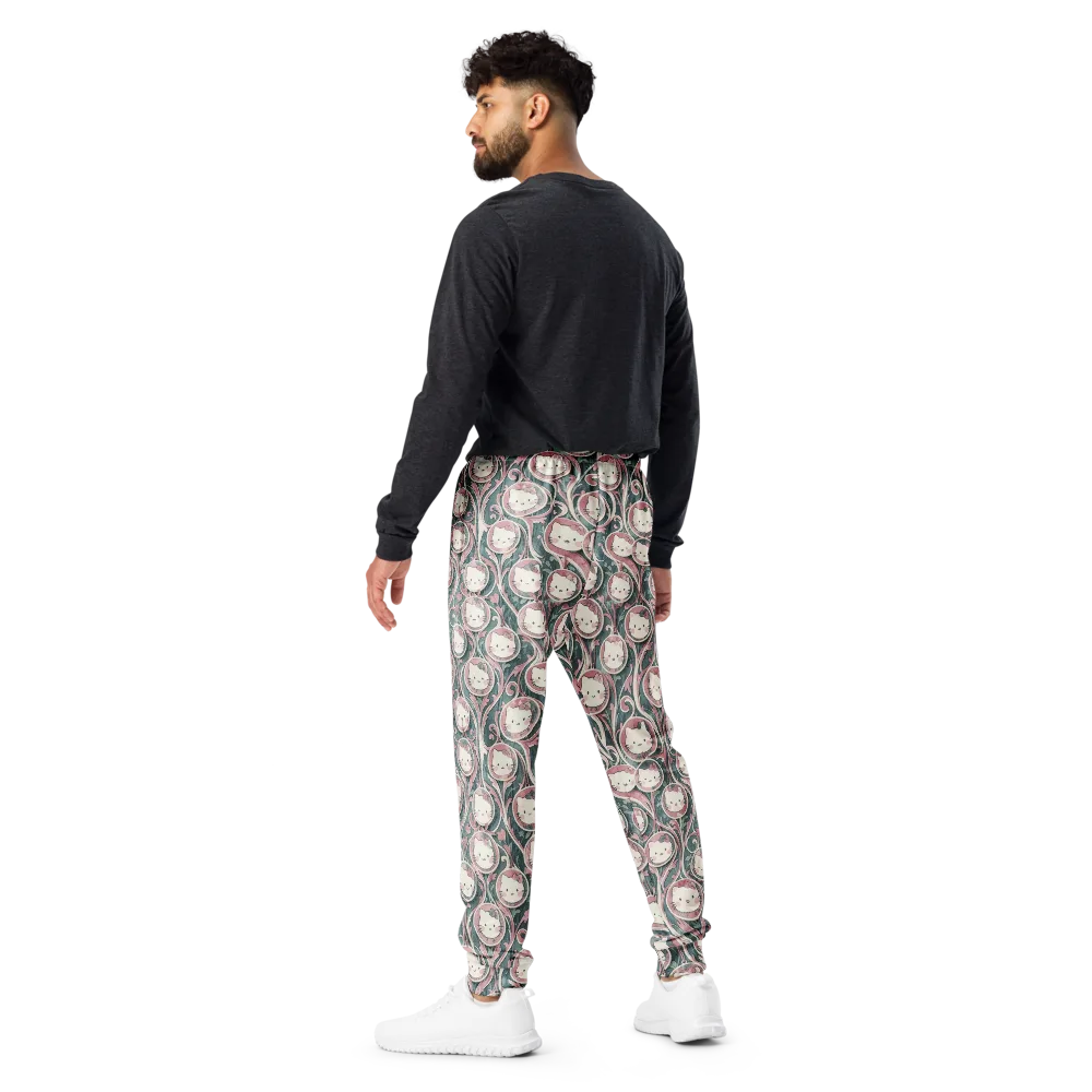 Mistletoe Kittens on Men's Joggers — Back