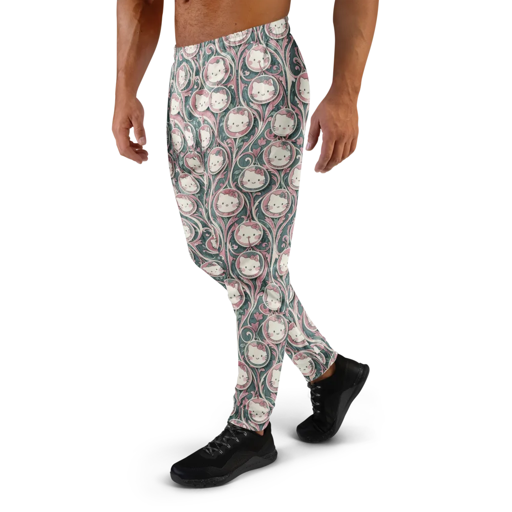 Mistletoe Kittens on Men's Joggers — Left