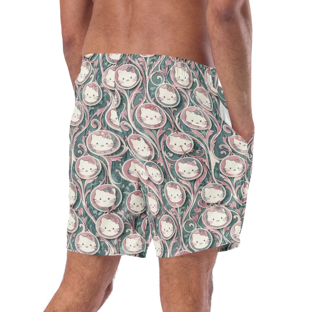 Mistletoe Kittens on Swim Trunks — Right Back