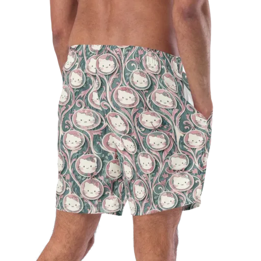 Mistletoe Kittens on a Swim Trunks