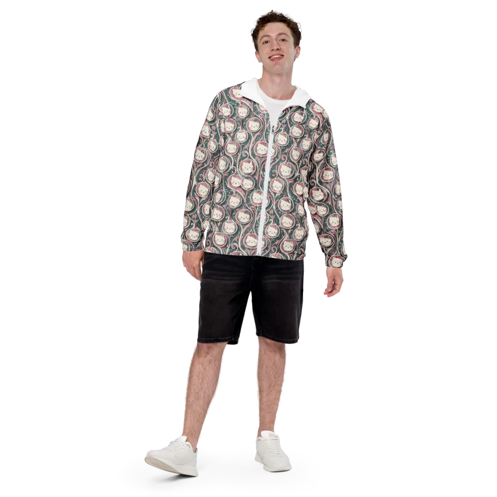 Mistletoe Kittens on Men's Windbreaker — Front