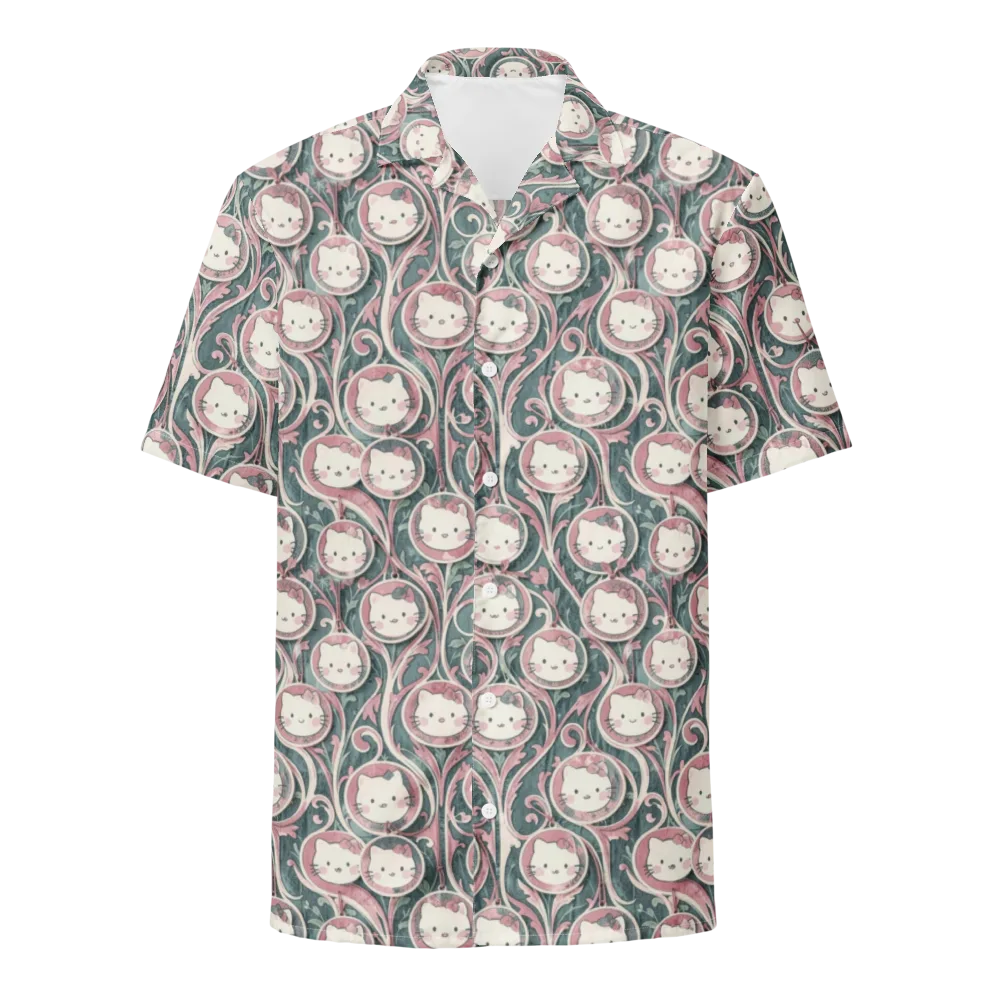 Mistletoe Kittens on Button Shirt — Front