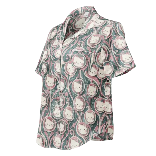 Mistletoe Kittens on a Women's Short Sleeve Pajama Top