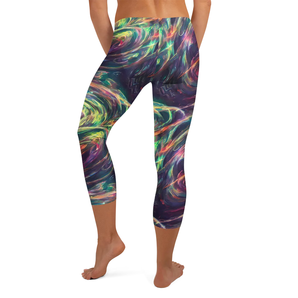 Viridian Rush on Capri Leggings — Back