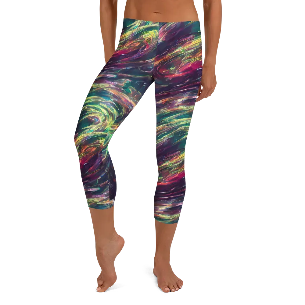 Viridian Rush on Capri Leggings — Front