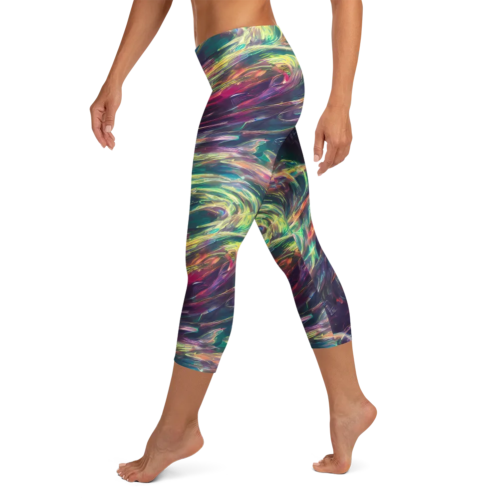 Viridian Rush on Capri Leggings — Left