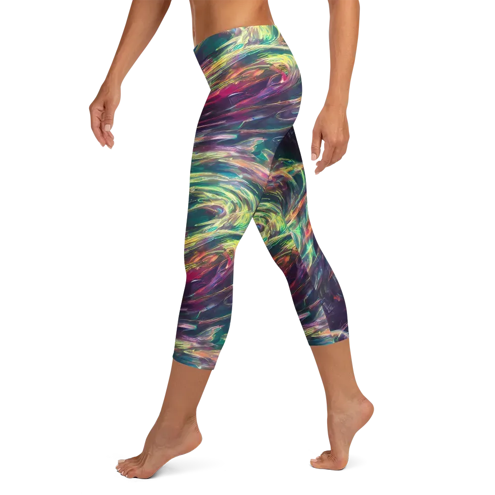 Viridian Rush on Capri Leggings — Left