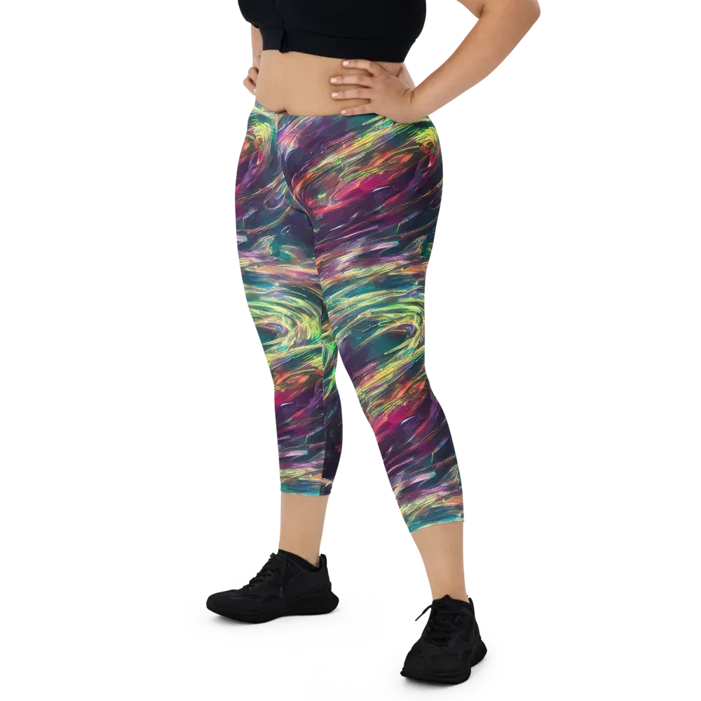 Viridian Rush on Capri Leggings — Front