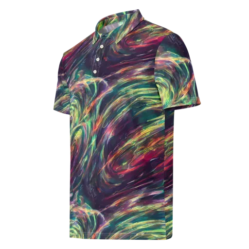 Viridian Rush on a Men's Slim Fit Polo Shirt
