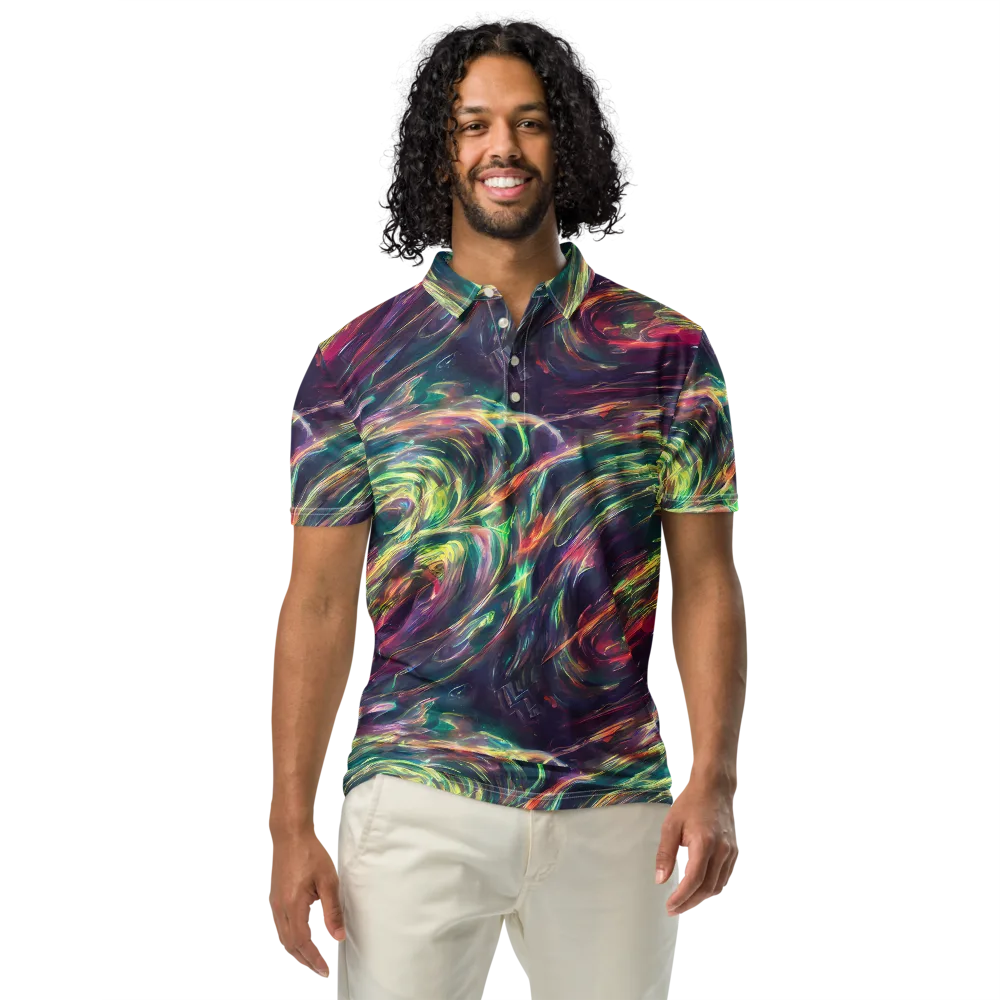 Viridian Rush on Men's Slim Fit Polo Shirt — Front