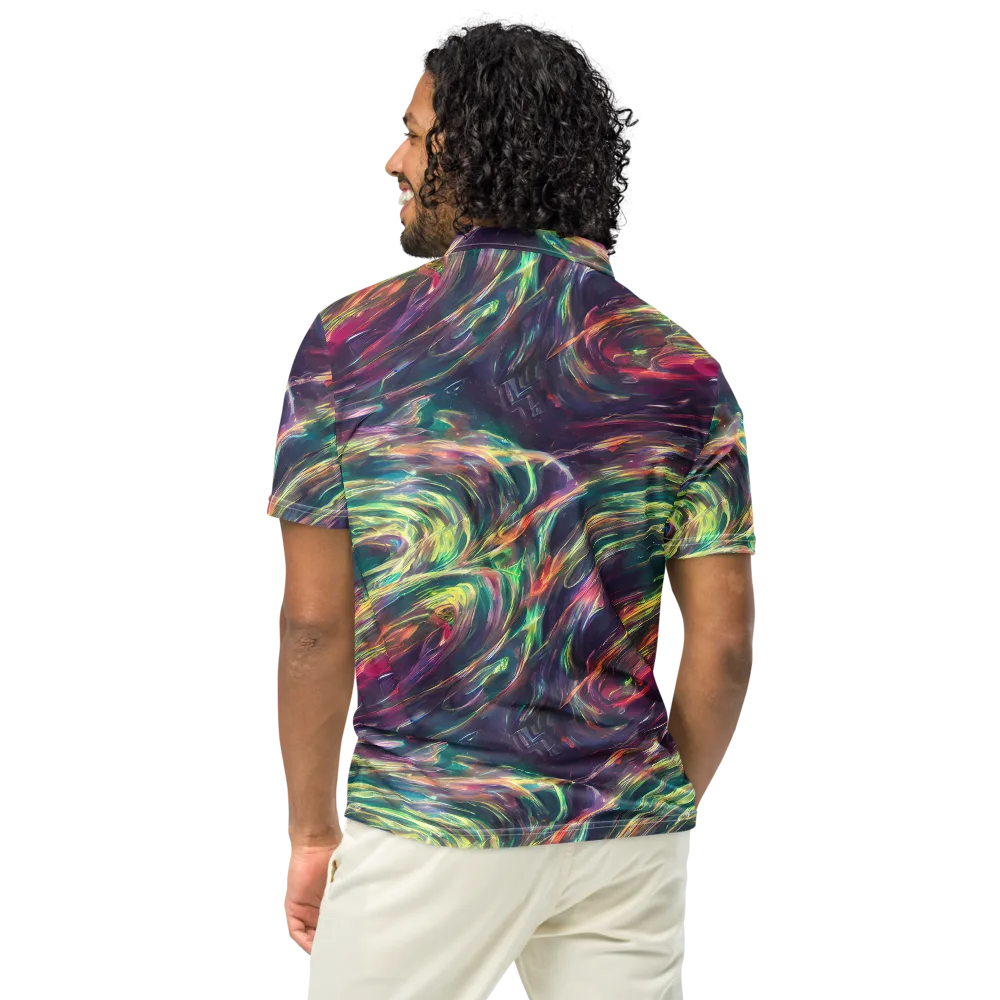 Viridian Rush on Men's Slim Fit Polo Shirt — Back