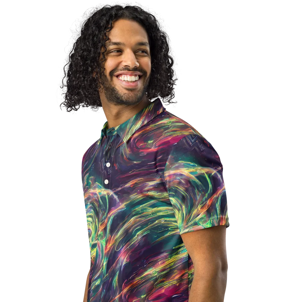 Viridian Rush on Men's Slim Fit Polo Shirt — Left Front