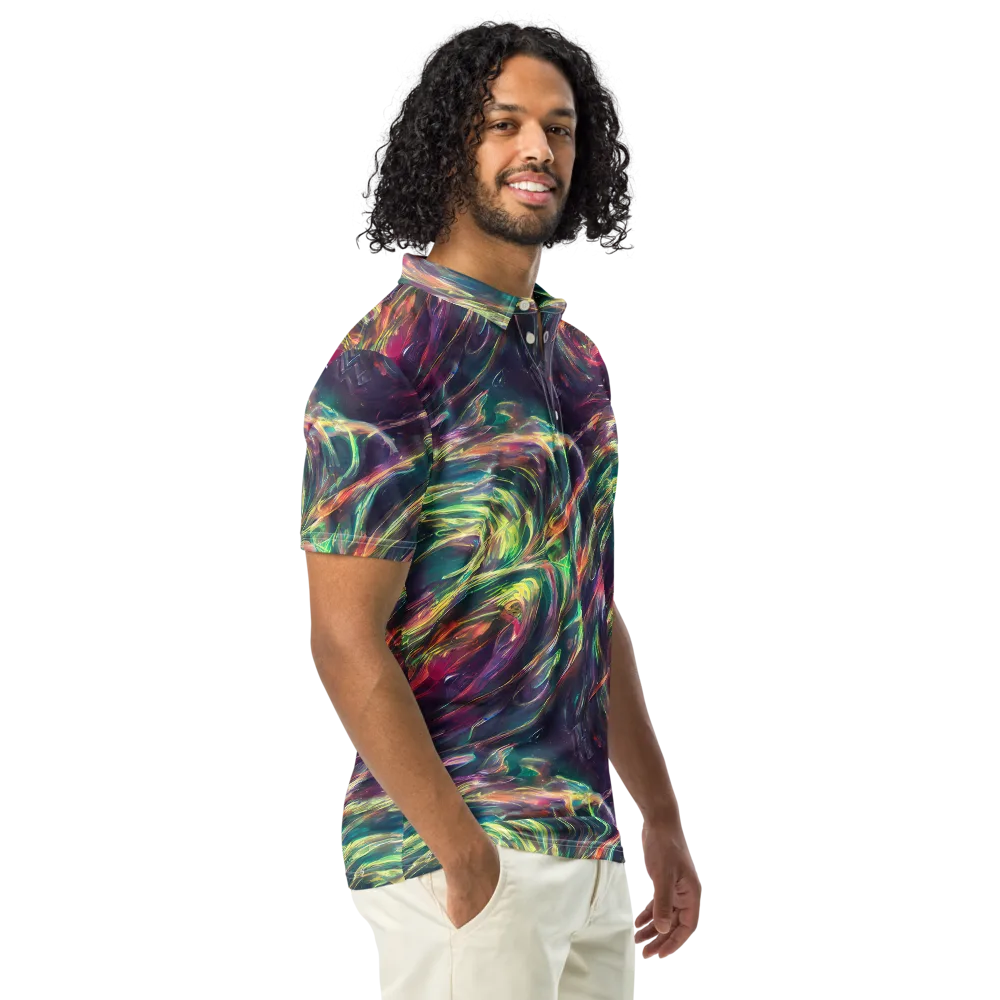 Viridian Rush on Men's Slim Fit Polo Shirt — Right Front
