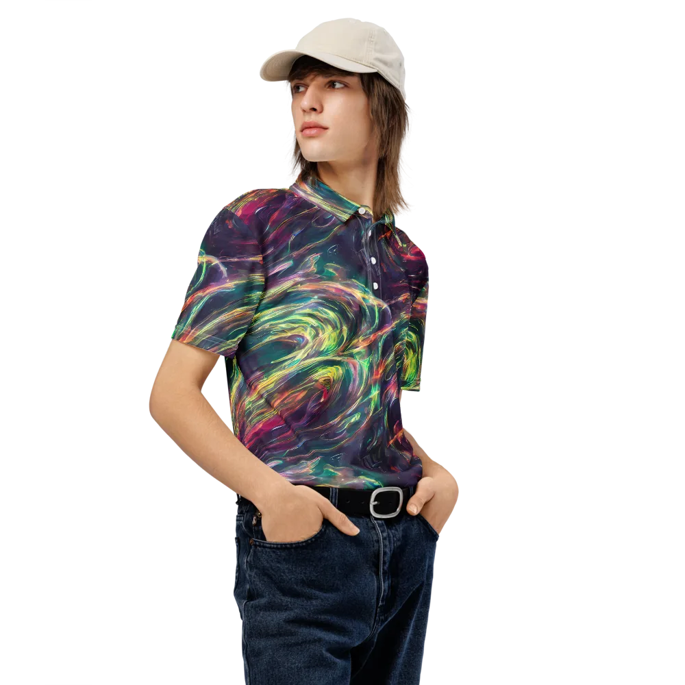 Viridian Rush on Men's Slim Fit Polo Shirt — Right Front